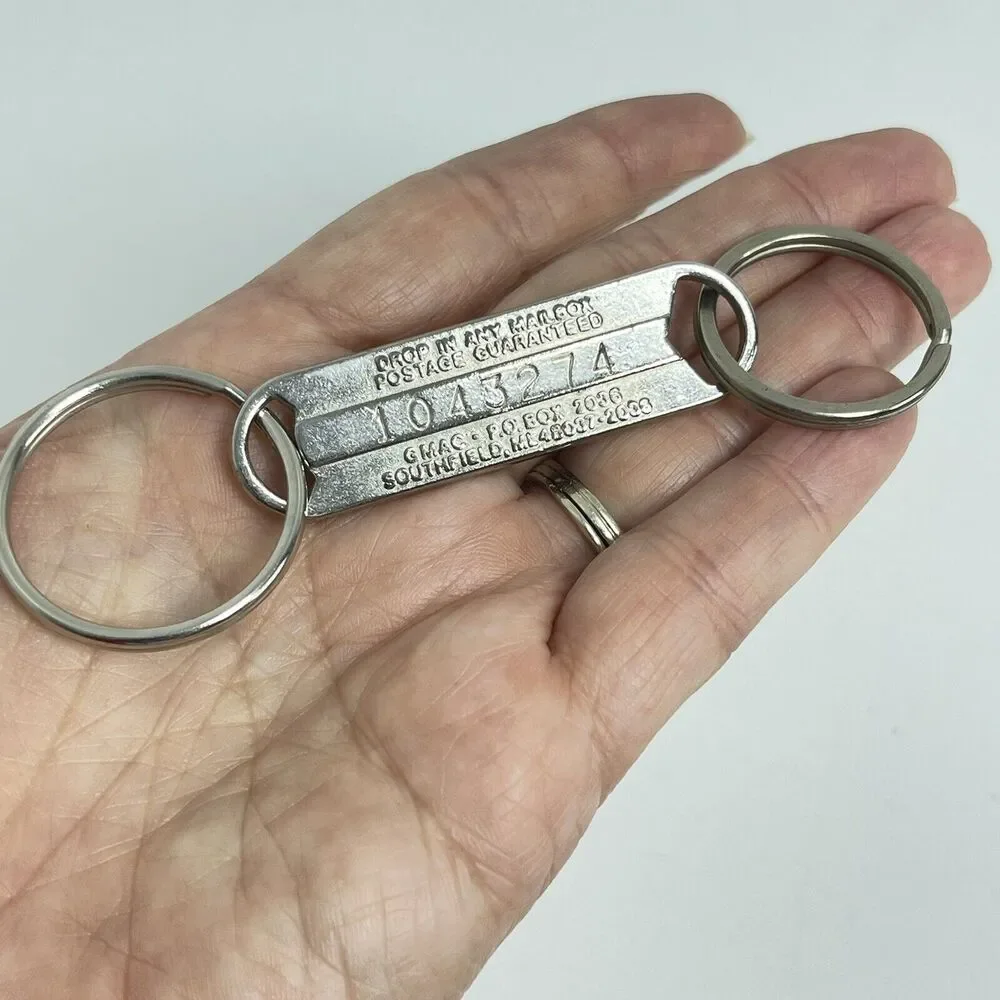 GMAC Keychain Double Key Ring General Motors Mailbox Return Automobile ID Number